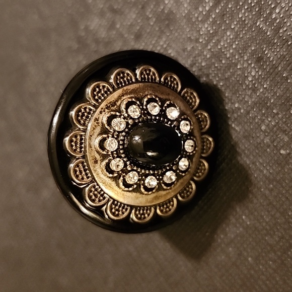 Black ⚫️ Mosiac Acrylic Ring Sz 7.25 - Picture 1 of 6